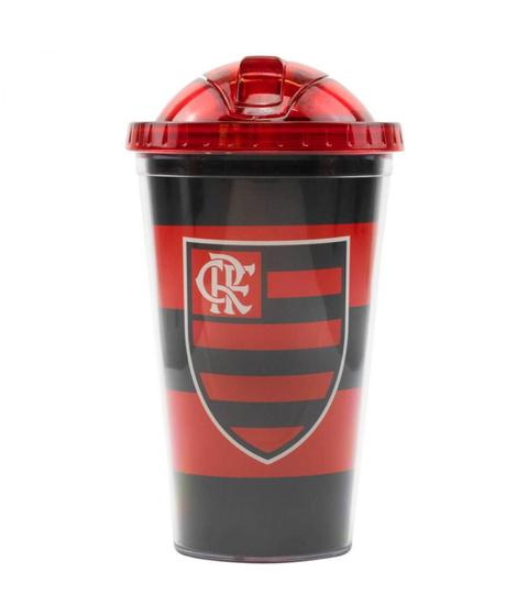 Imagem de Copo De Plástico Com Canudo 450Ml - Flamengo