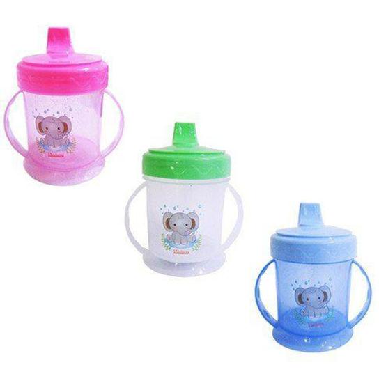 Imagem de Copo De Plastico Kids Elefante Colors Com Alca E Bico Chuquinha Graduado 250Ml - Plasduran