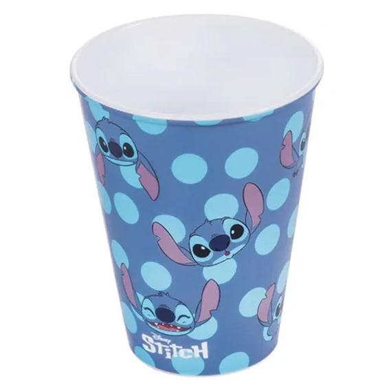 Imagem de Copo de Plástico Stitch - Bolinhas Azul - 280 ml - 1 unidade - Plasútil - Rizzo