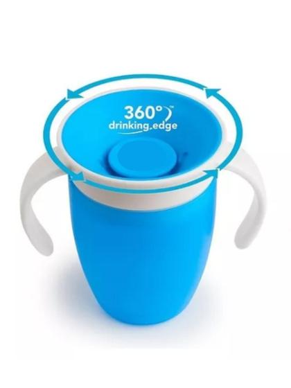 Imagem de Copo de Silicone Infantil Bebê Azul Antivazamento 200ml