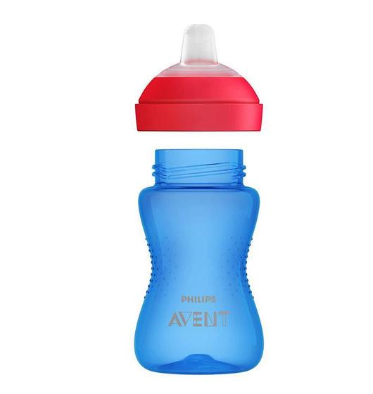 Imagem de Copo De Transição C/Bico De Silicone Azul/Vermelho 300Ml