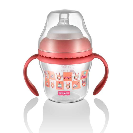 Copo de Transição First Moments + Bico Extra + Alça Removível 150 ml Rosa Fisher Price - BB1056 Imagem de Copo de Transição First Moments + Bico Extra + Alça Removível 150 ml Rosa Fisher Price - BB1056