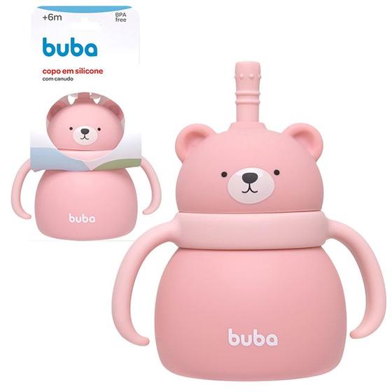 Imagem de Copo de Transição Infantil Em Silicone Com Alça Removível E Canudo 6m+ 200ml - Buba