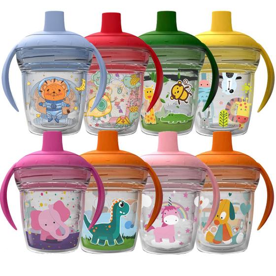 Imagem de Copo de Transição para Bebês 170 ml com Alça Bico Rígido Válvula Antiengasgo 