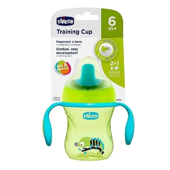 Imagem de Copo de Treinamento Infantil 200ml Verde Camaleao 6M+ Chicco