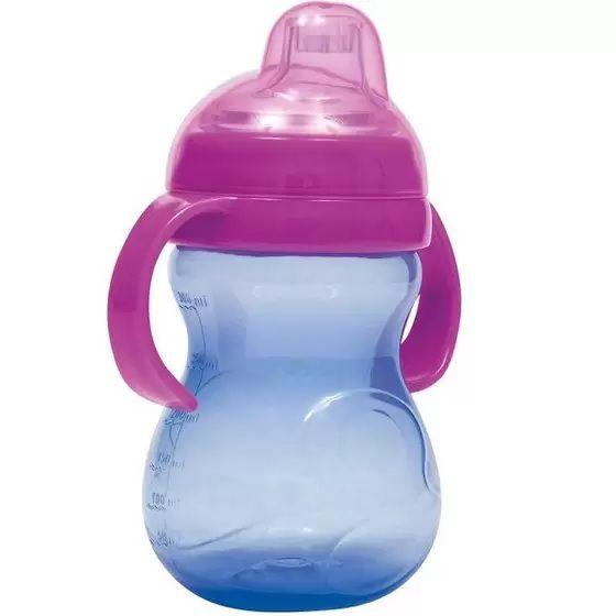 Imagem de Copo de Treinamento Infantil Alça e Bico de Silicone 350ml Para Bebê Azul e Roxo Buba