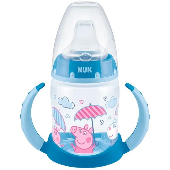 Imagem de Copo De Treinamento Infantil Bebê Criança Com Alças Antiderrapantes 150ML +6 Meses Peppa Pig Azul Nuk