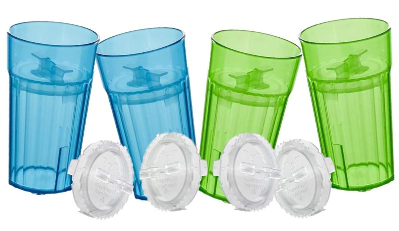 Imagem de Copo de Treino Reflo Smart Cup Open 180ml - Pacote com 4 (Azul e Verde)