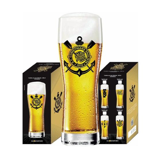 Imagem de Copo de Vidro 340ml com Brasão  Elegância e Exclusividade