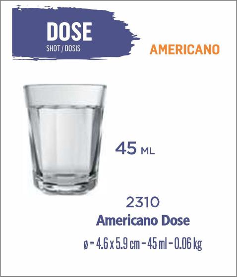 Imagem de Copo De Vidro - Americano Dose 45Ml - 24 Copos