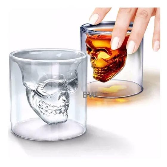 Imagem de Copo de Vidro Caveira Shot Doomed Skull 150ml para Drinks