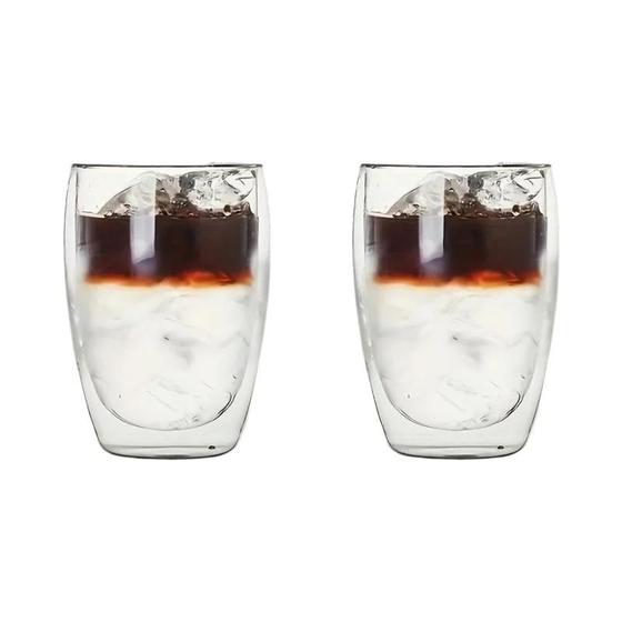 Imagem de Copo de Vidro com Parede Dupla - Isolamento Térmico - Mini Caneca de Café