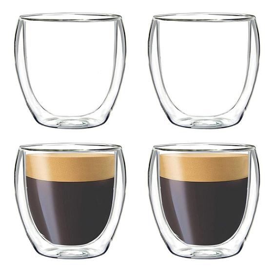 Imagem de Copo De Vidro Duplo Bistro Shot Café 140ml 4x Unidades