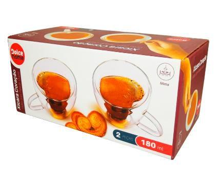 Imagem de Copo De Vidro Duplo Coração 180ML - Dolce Home