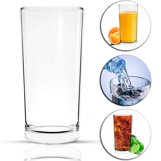 Imagem de Copo de Vidro Grosso Transparente 240ml Resistente Kali Drinks Resistente