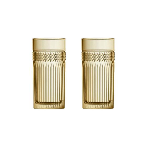Imagem de Copo de Vidro LHermitage Para Água 360 ml Palace Âmbar 2 Peças
