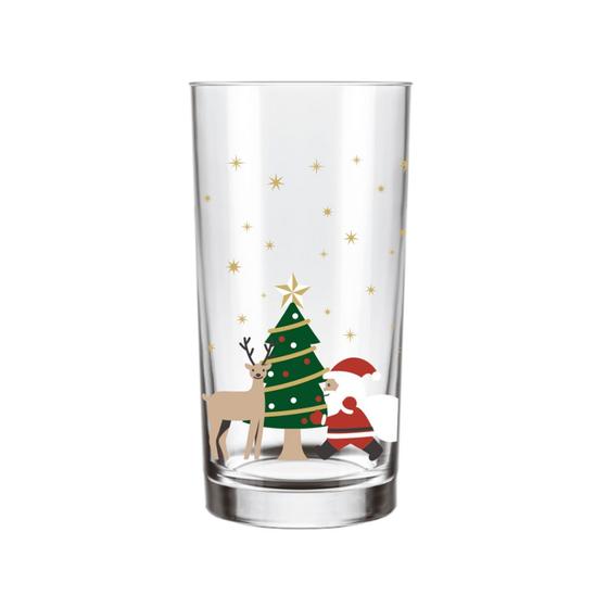 Imagem de Copo de Vidro Long Drink Natal Árvore 300ml Ho Ho Ho Nadir Figueiredo Allmix