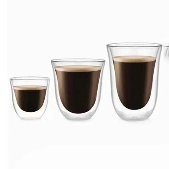 Imagem de Copo De Vidro Transparente De Parede Dupla Resistente Ao Calor Para Café Espresso, Chá, Whisky,