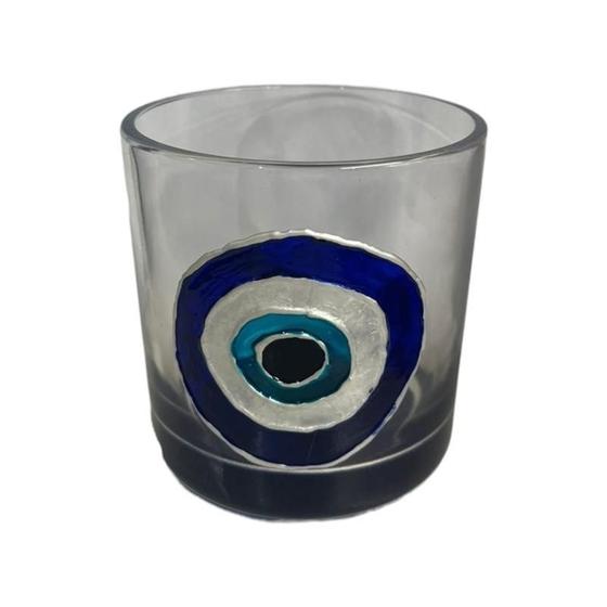 Imagem de Copo De Whisky De Vidro Olho Grego Sorte Base ul 300 Ml