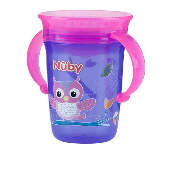 Imagem de Copo Decorado Coruja com Alça 360 graus 240ml - Nuby