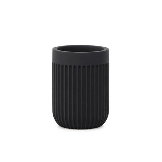 Imagem de Copo Decorativo Canelado 10cm Preto Cimento Mart