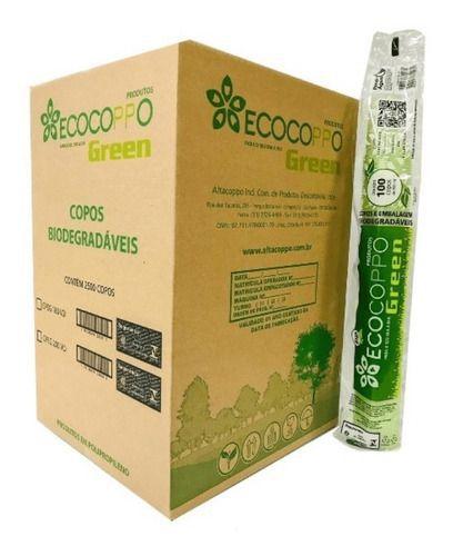 Copo Descartável Biodegradável 180ml Cx2500un Ecocoppo Green Menor preço em Copo Descartável Biodegradável 180ml Cx2500un Ecocoppo Green