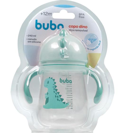 Imagem de Copo Dino Com Alça Verde 240ml 11826 - Buba