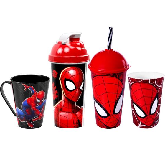 Imagem de Copo do Homem Aranha Spider Man Premium Coleção 4 Copos