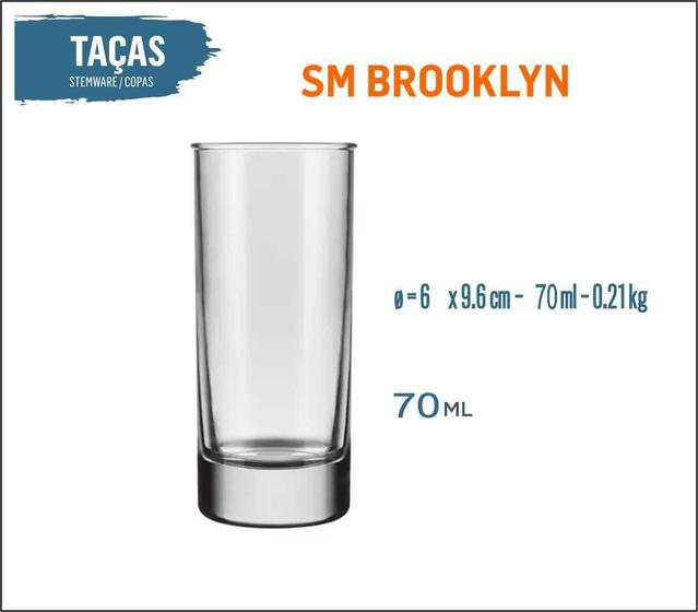 Imagem de Copo Dose Cachaça Vodka Pinga Licor Brooklyn 70Ml 06