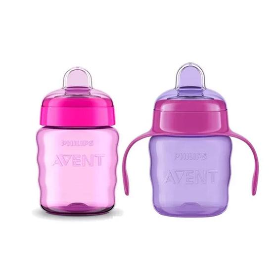 Imagem de Copo Easy Sip + Copo Com Alças Bico Silicone Roxo Philips Avent