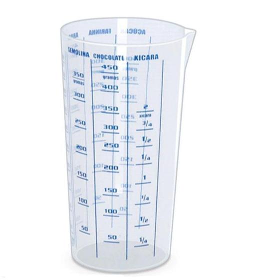 Imagem de Copo Graduado Dosador 500ml Mede Gramas Ml e Xicara Cristal - Injetemp