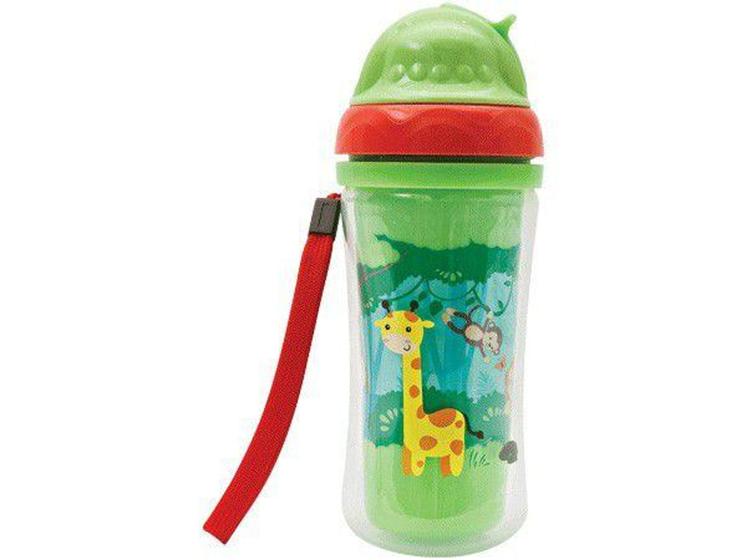 Imagem de Copo Infantil Antivazamento com Canudo e Tampa - 250ml Buba Animal Fun Animaizinhos