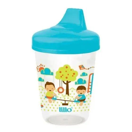 Copo Infantil Antivazamento Divertida Bico Rígido 207ml Azul Lillo ...