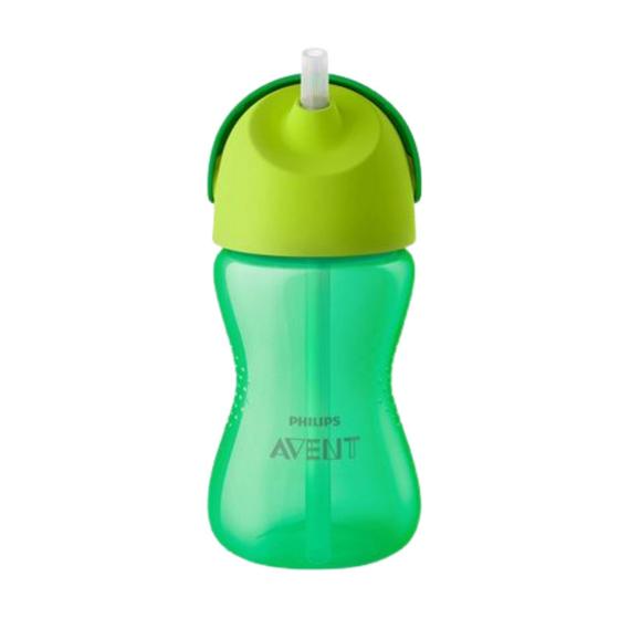 Imagem de Copo Infantil Canudo Curvado Avent Dinossauro Verde 300ml