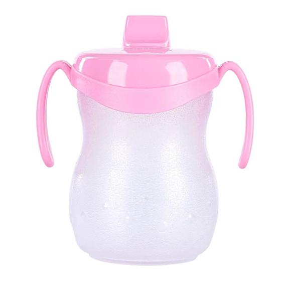 Imagem de Copo Infantil com Bico e Alça Atóxico Rosa Baby Azul Baby  310ml Sanremo