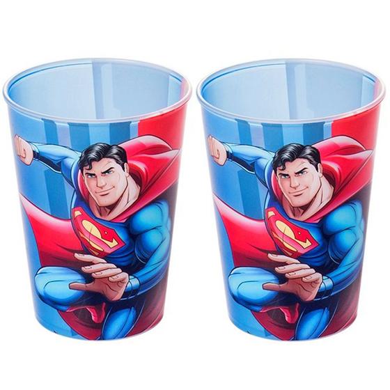 Imagem de Copo Infantil do Superman DC Comics 320ML - Kit 2 Copos