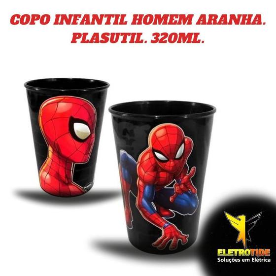 Imagem de Copo infantil homem aranha plasutil 320ml