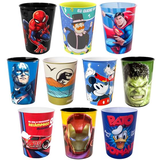 Copo Infantil Personagens e Super Heróis p/ Meninos Base de Ovo de ...