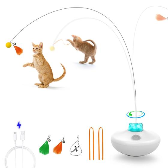 Imagem de Copo interativo Oxawo de brinquedo para gatos com borboleta giratória e varinha