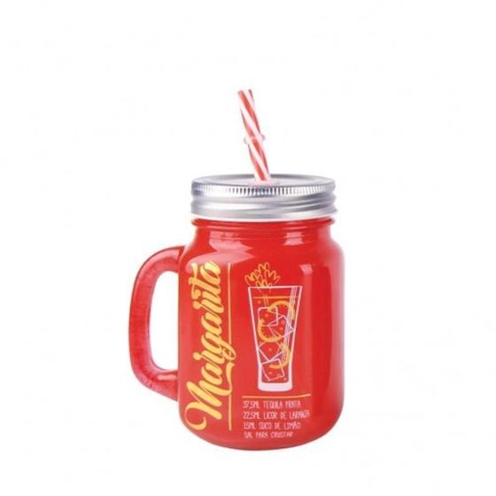 Imagem de Copo Jarrinha de Vidro Com Canudo Drink Cocktail - 500 ml