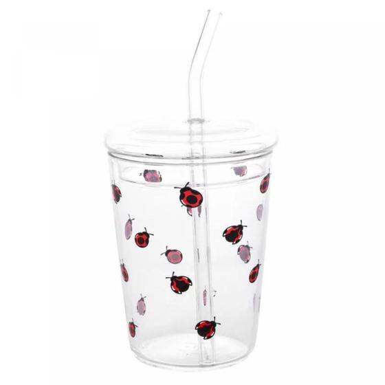 Imagem de Copo Ladybug  De Borossilicato C/ Canudo 360ml  5962 Lyor