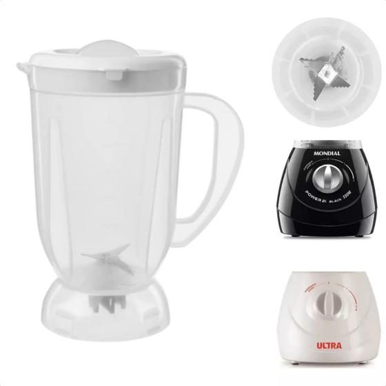 Imagem de Copo Liquidificador Cristal Mondial Power Black / Mondial Dinamico / Fast Power Tampa Preta