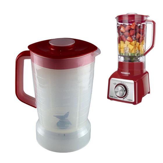 Imagem de Copo Liquidificador Mondial  L-1000W L-1100W L-1200W Vermelho Inox