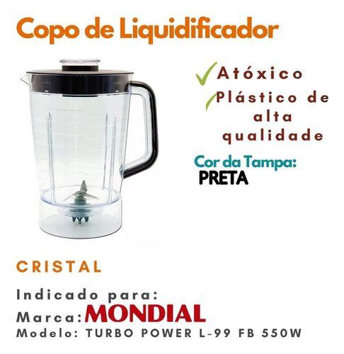 Copo Liquidificador Mondial Turbo Power Sangel L 99 Fb Preto - Micromax