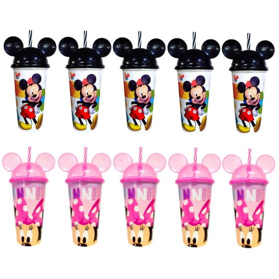 Copo Minnie e Mickey Mouse com Orelhas para Festa Infantil - Kit 10 Unidades Menor preço em Copo Minnie e Mickey Mouse com Orelhas para Festa Infantil - Kit 10 Unidades