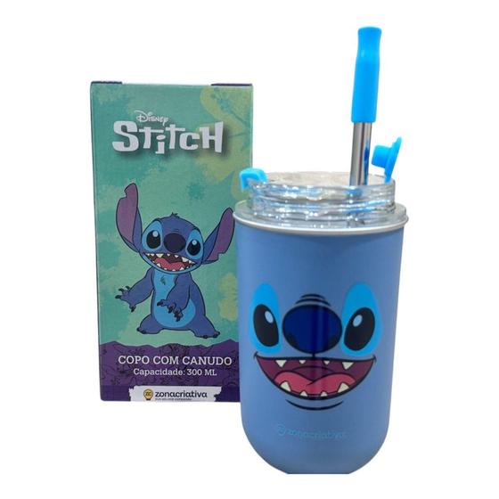 Imagem de Copo Neo Stitch Disney 300ml c/ Canudo - ZonaCriativa