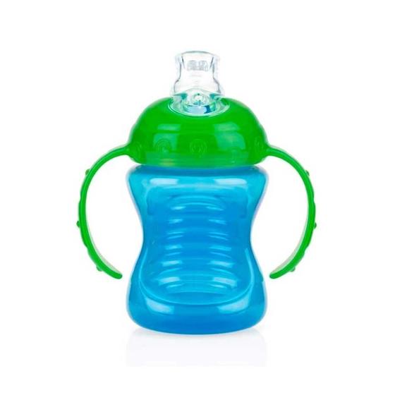 Imagem de Copo Nuby com alça e super bico de silicone 240ml azul - Nûby