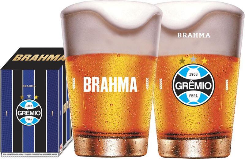 Imagem de Copo Oficial Grêmio Para Cerveja e Chopp Brahma - 350ml - Globimport