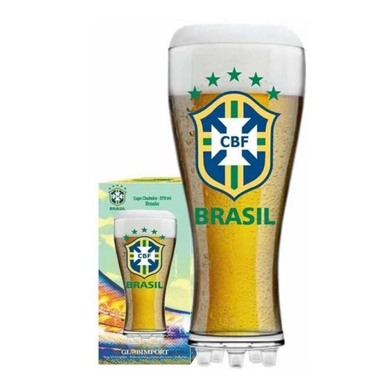 Imagem de Copo P/ Cerveja Chuteira 370ml Globimport - Brasão Brasil
