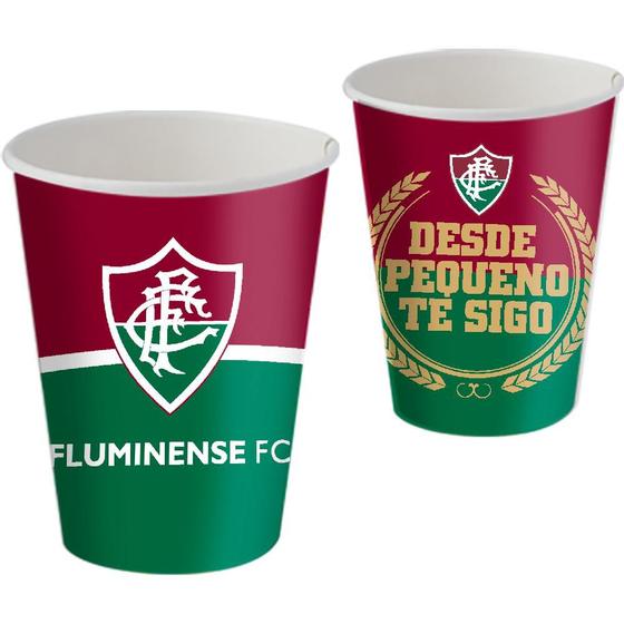 Imagem de Copo Papel Tema 200ml Fluminense Tricolor Futebol - 08 unid